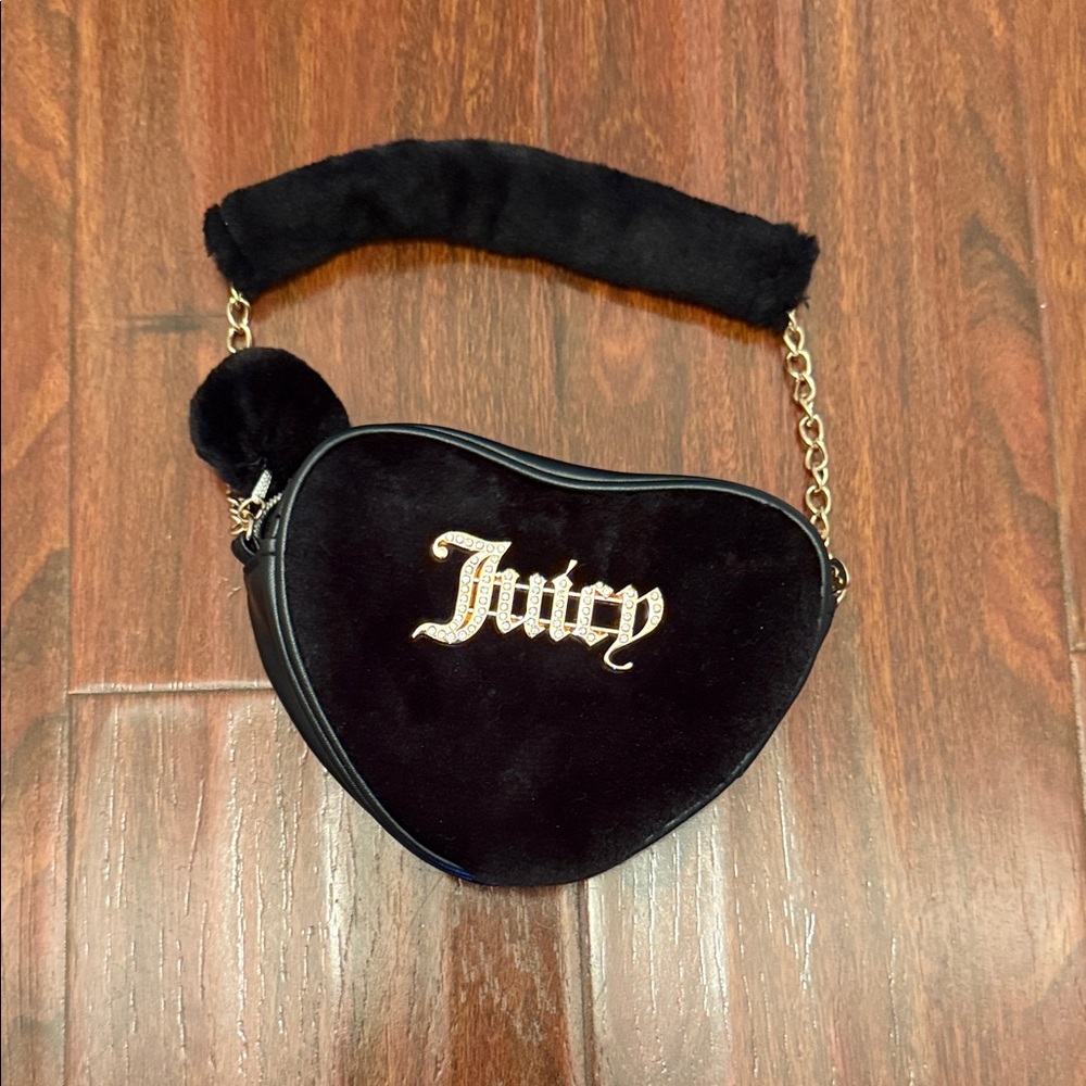 Juicy Couture Black Velvet Heart Bag